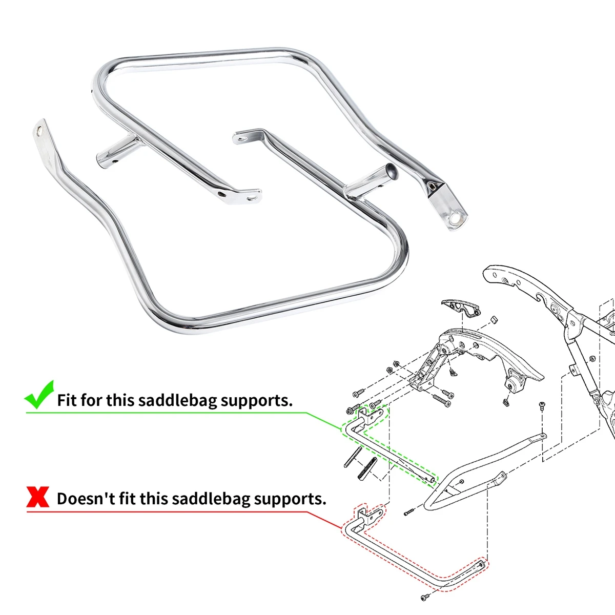 Motorcycle SaddleBag Guard Bracket For Harley Touring Road King Electra Glide 2014-2024