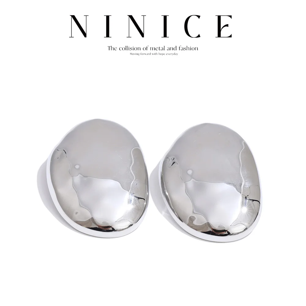 NiNice 35*50mm boucles d'oreilles minimalistes en acier inoxydable pour toutes les Occasions étanche géométrique distinctif bijoux cadeau nouveau