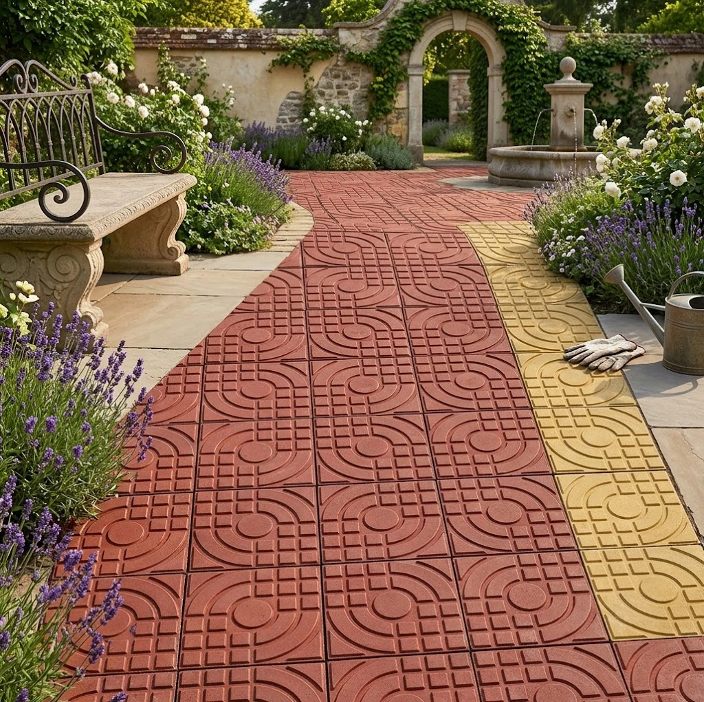 Concentric circle pavement color brick plastic mold 25 * 25 * 5cm permeable brick paving brick pavement slab brick square brick