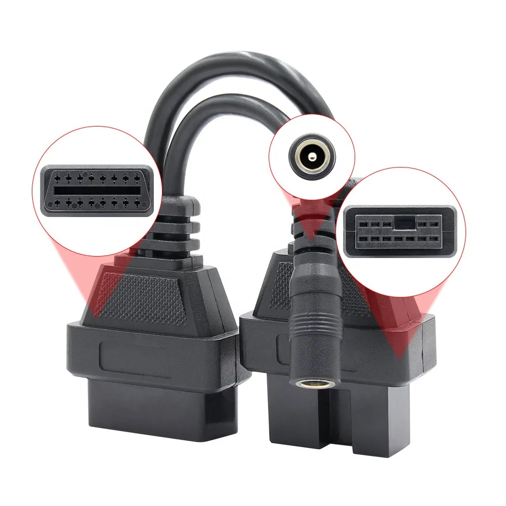 

Compatible for Mitsubishi 12Pin to 16Pin OBD Adapter Obd2 1 to 2 Cable