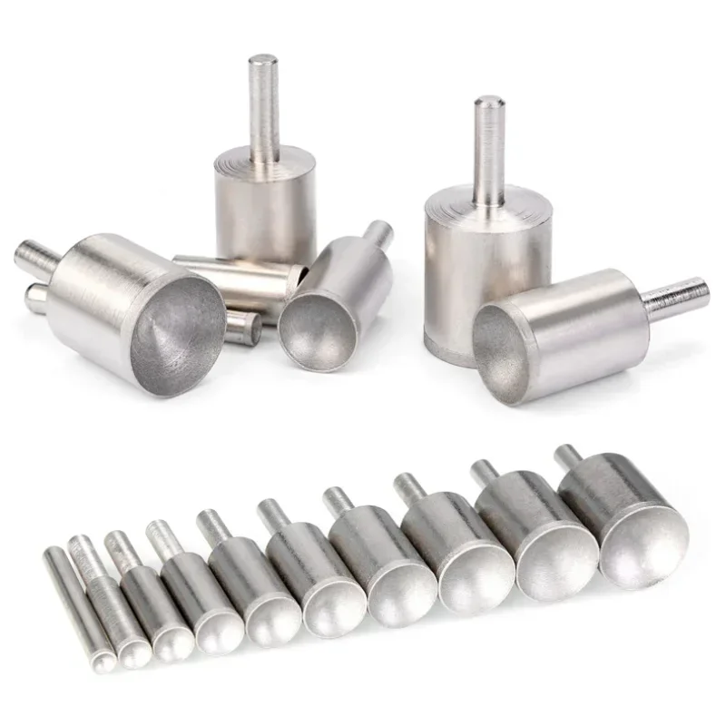 لقمة طحن مقعرة 3 ~ 25 مللي متر لتشكيل حبة اليشم العنبر الكرة على شكل عجلة تلميع ، أداة طحن دوارة #5