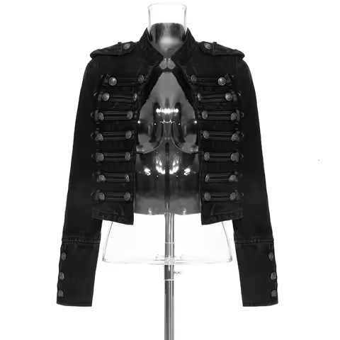 Streetwear Casual Loose Button Split Short Denim Jacket Women Fashion Spring Autumn 2025 Stand Collar Long Sleeve Jean Jacket