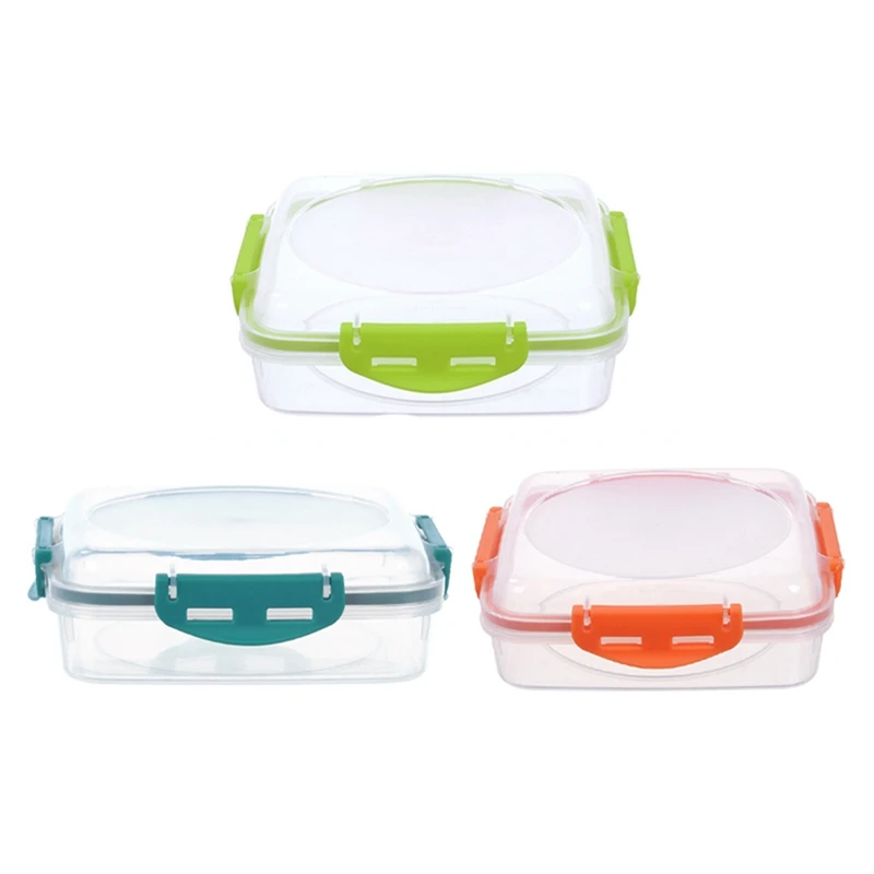 

3 PCS Sandwich Containers Lunch Boxes Sandwich Box Microwave And Dishwasher Safe Kitchen Storage Containers With Upgraded Snaps