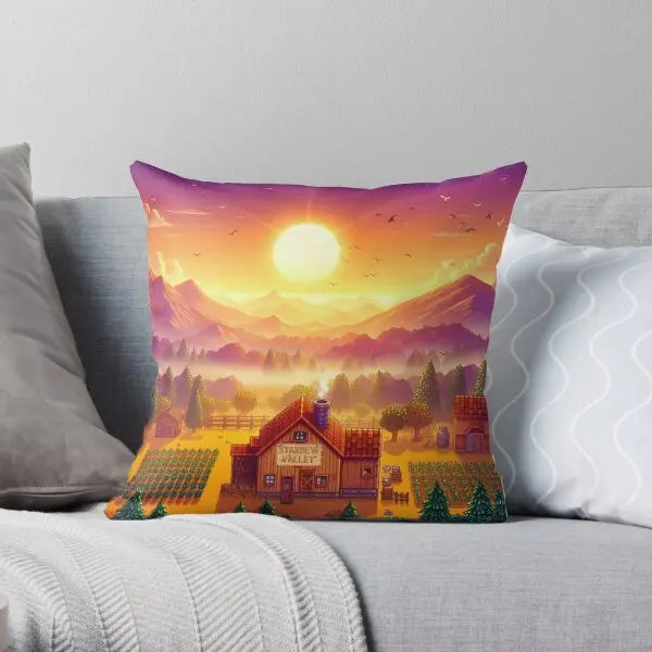 

Star Dew Sunset Landscape Printing Throw Pillow Cover Fashion Fashion Car Bedroom Hotel Office Pillows not include One Side