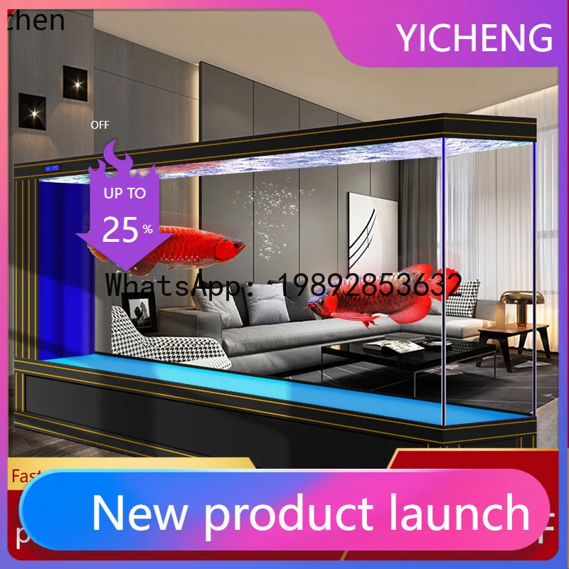 

A3-2 New Model Fish Tank Medium to Large Screen Dragon Fish Tank Ultra Clear Glass Side Filter No Water Change Needed Aquarium