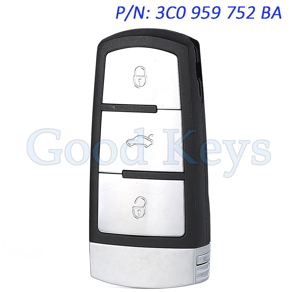 

3C0 959 752 BA Remote Key Fob for Volkswagen B6 CC Magotan Passat 2006 2007 2008 2009 2010 2011 2012 3C0959752BA 433MHz ID48