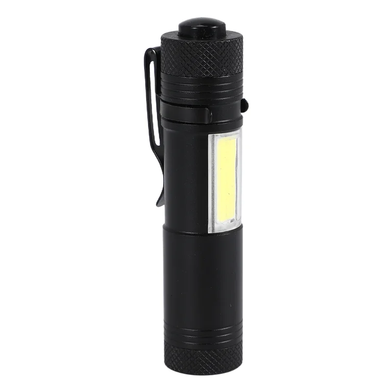 

New Mini Portable Aluminum Q5 LED Flashlight XPE&COB Work Light Lanterna Powerful Pen Torch Lamp 4 Modes Use 14500 Or AA-A05I