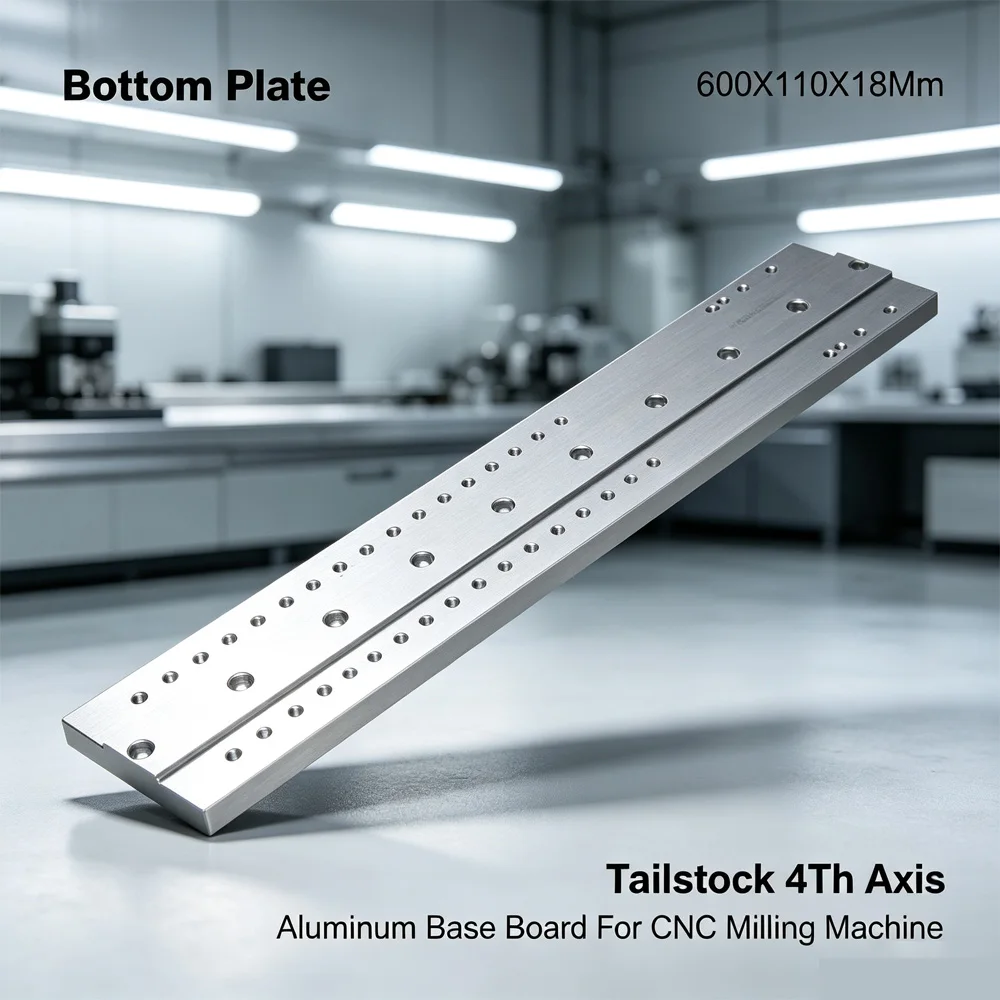 CNC Fixed Base Plate For Rotary A Axis And Tailstock Aluminum Mounting Plate For Milling Engraving Machine Workholding Part