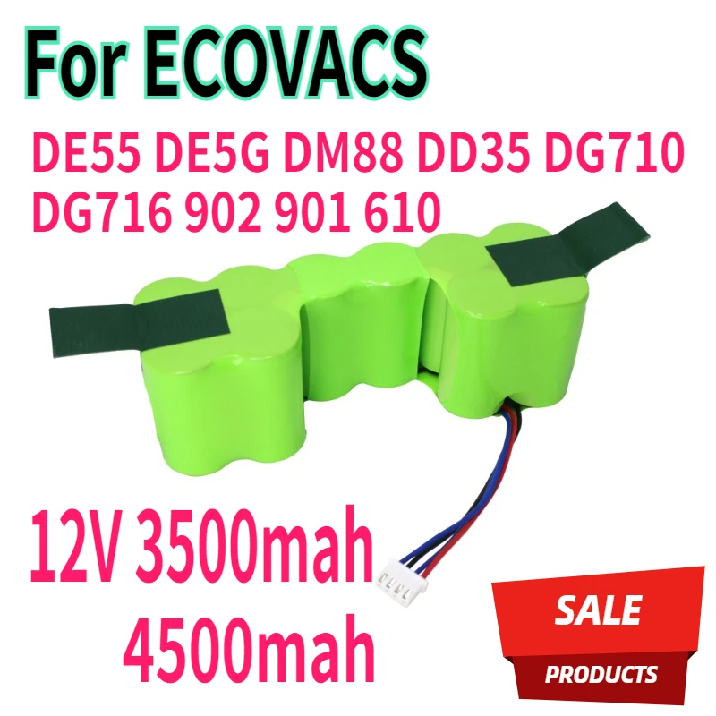 

4800mah 12V Ni-MH Rechargeable Battery For ECOVACS DE55 DE5G DM88 DD35 DG710 DG716 902 901 610 Vacuum Cleaner Battery accessory