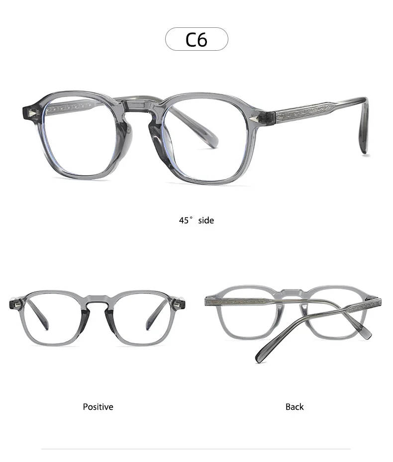 Premium Anti-Blaulicht-Brille für Männer und Frauen Retro Dicker Quadratischer Rahmen TR90 Leichtgewichtige Computerbrille Modische Brillen – Detail 18