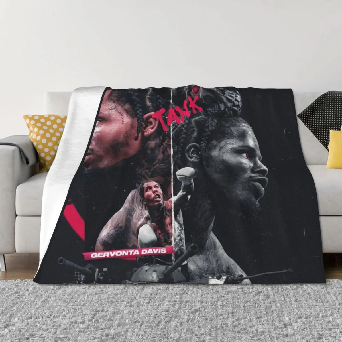 

Gervonta Davis Throw Blanket sofa bed manga Soft Beds Flannel Fabric Blankets