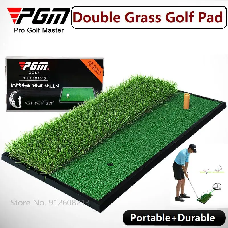 PGM Mini Golf Hitting Mat Portable Golf Swing Trainer Outdoor Indoor Durable Golfing Training Aids Practice Carpet Exerice Pads