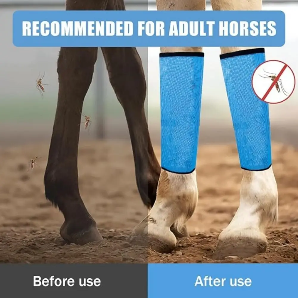 4pcs Breathable Fly Boots for Horses Adjustable Stay Up Not Sag Protective Horse Leg Wraps Reusable Horse Leggings