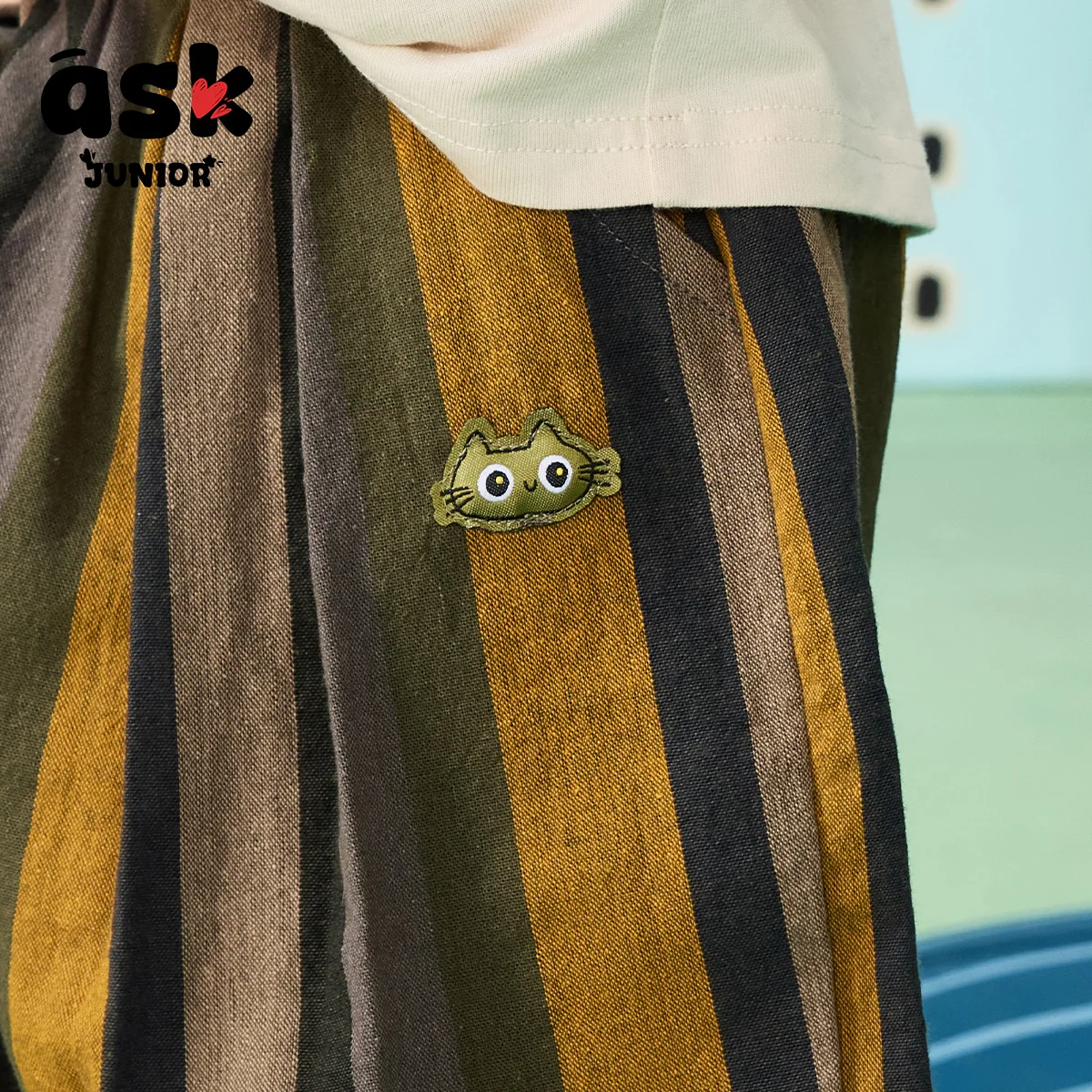 اسأل سروال فجل مخطط متباين على الموضة للأطفال الصغار في الخريف #5