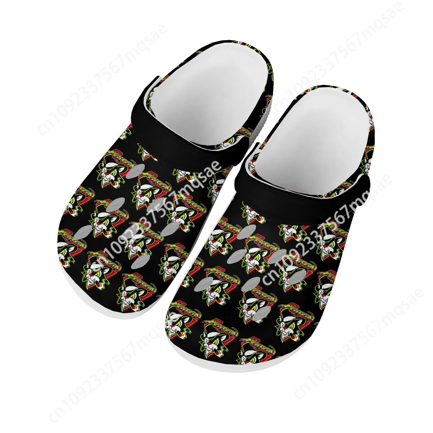 Poison Rock Band Pop Home Clogs Custom Water Shoes Mens Womens Teenager Shoe Garden Clog Breathable Beach Hole Slippers White