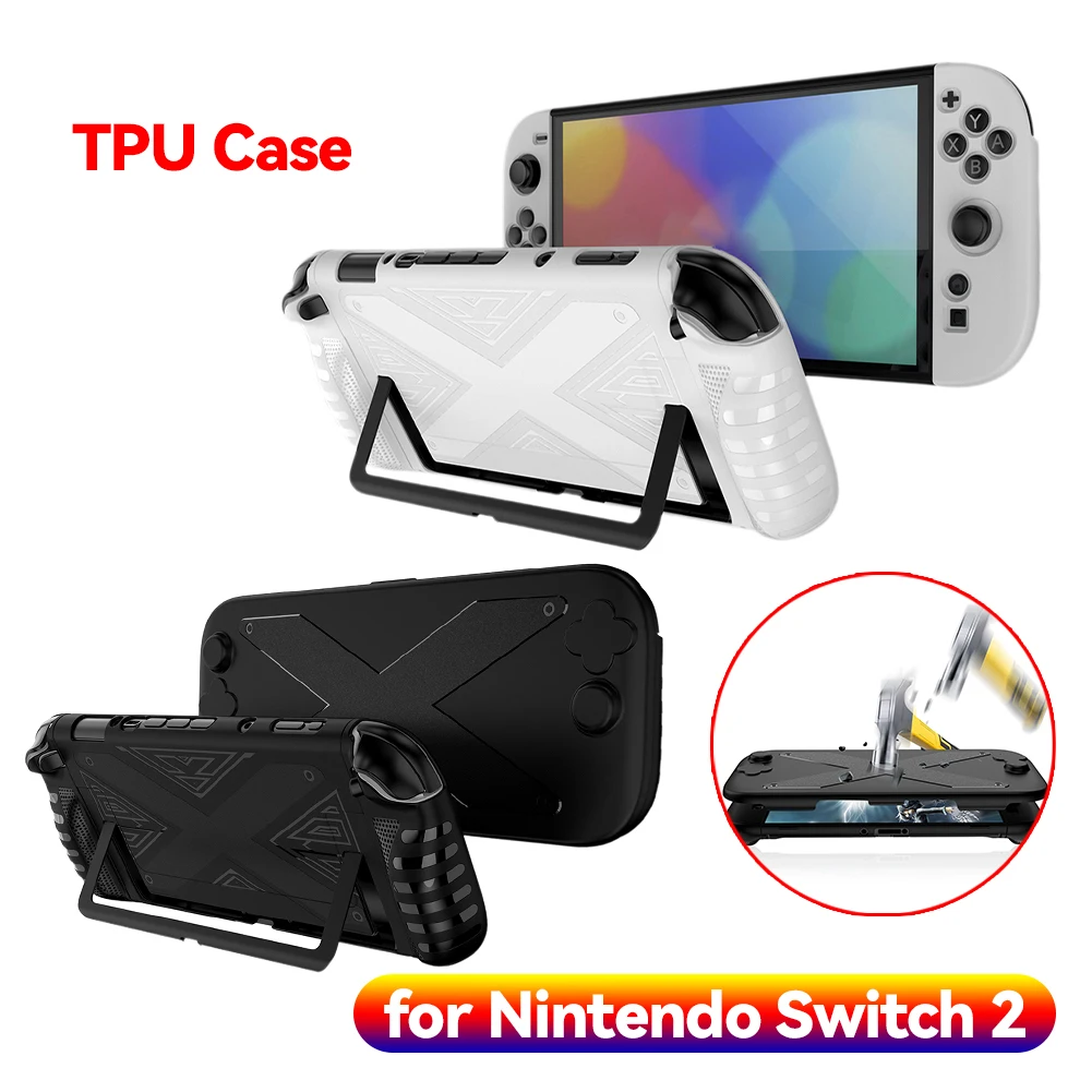 Für Switch 2 Handheld-Konsole Hülle Weiche TPU-Schutzhülle Stoßfeste Frontabdeckung Vollschutz-Hülle Griffabdeckung