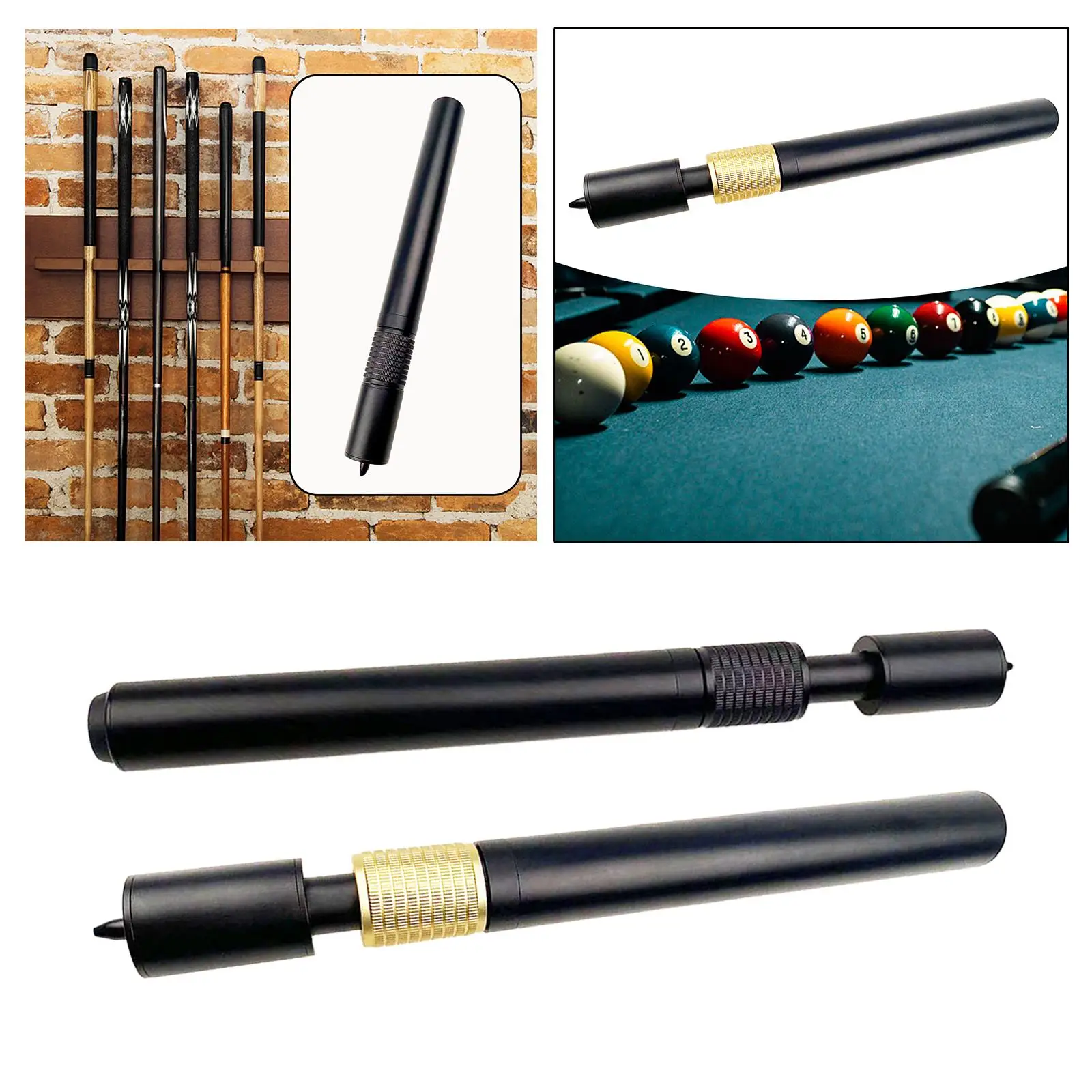 Telescopic Billiards Pool Cue Extension Pool Cue Sheath Extender Portable