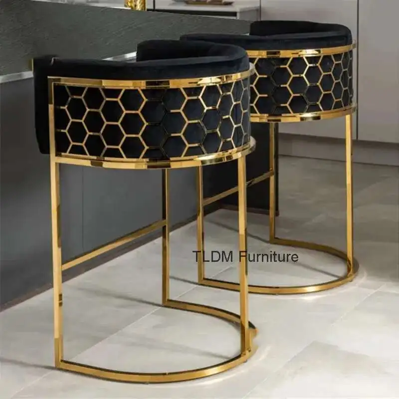 

Luxury Bar Chair Simple Modern Bar Chair High Stool Home Backrest High Chair