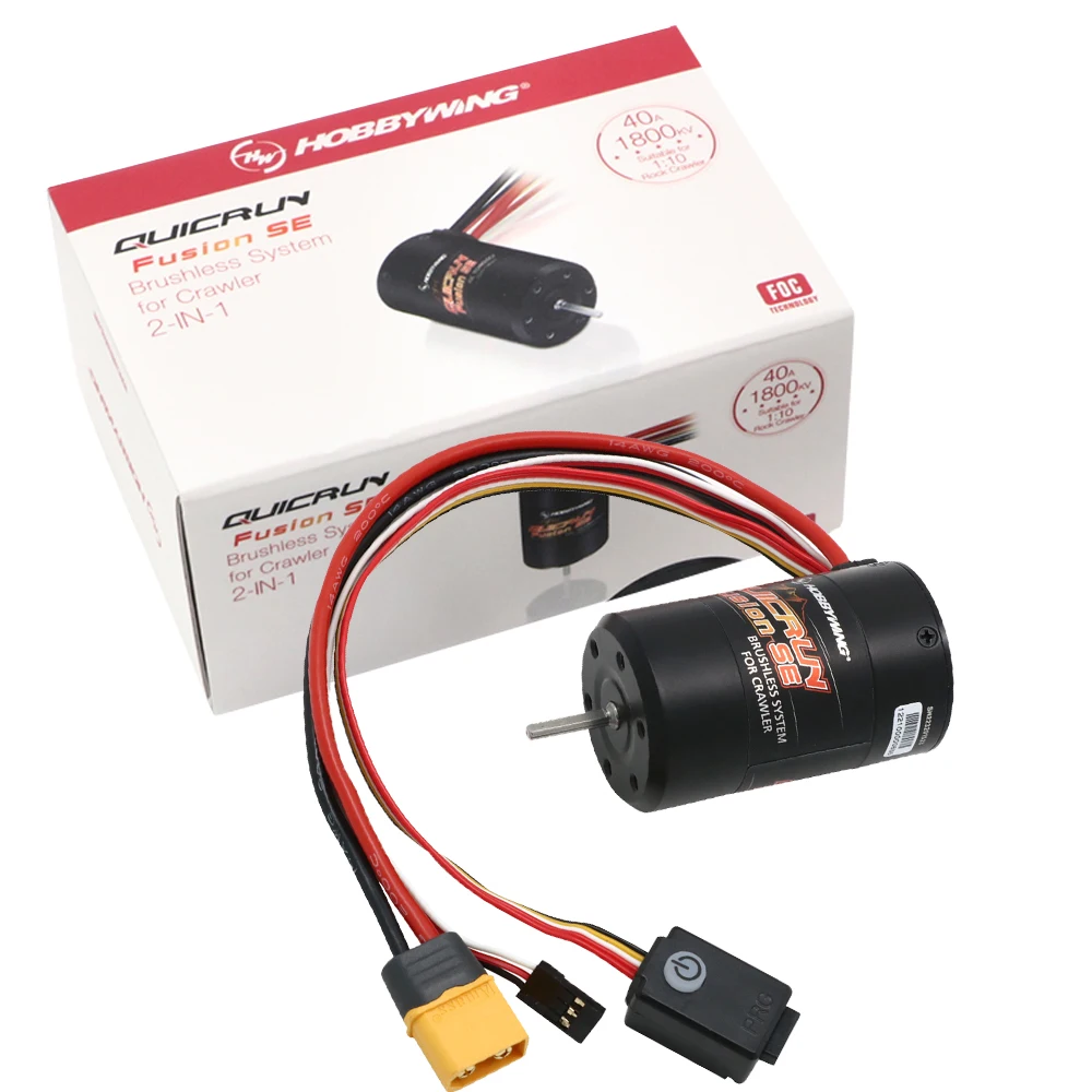Hobbywing QuicRun Fusion SE 2-in-1 Wasserdichter Sensorgesteuerter Brushless Motor 1200KV/1800KV 40A ESC für Fahrzeuge 2-in-1 1:10 Autoersatzteil