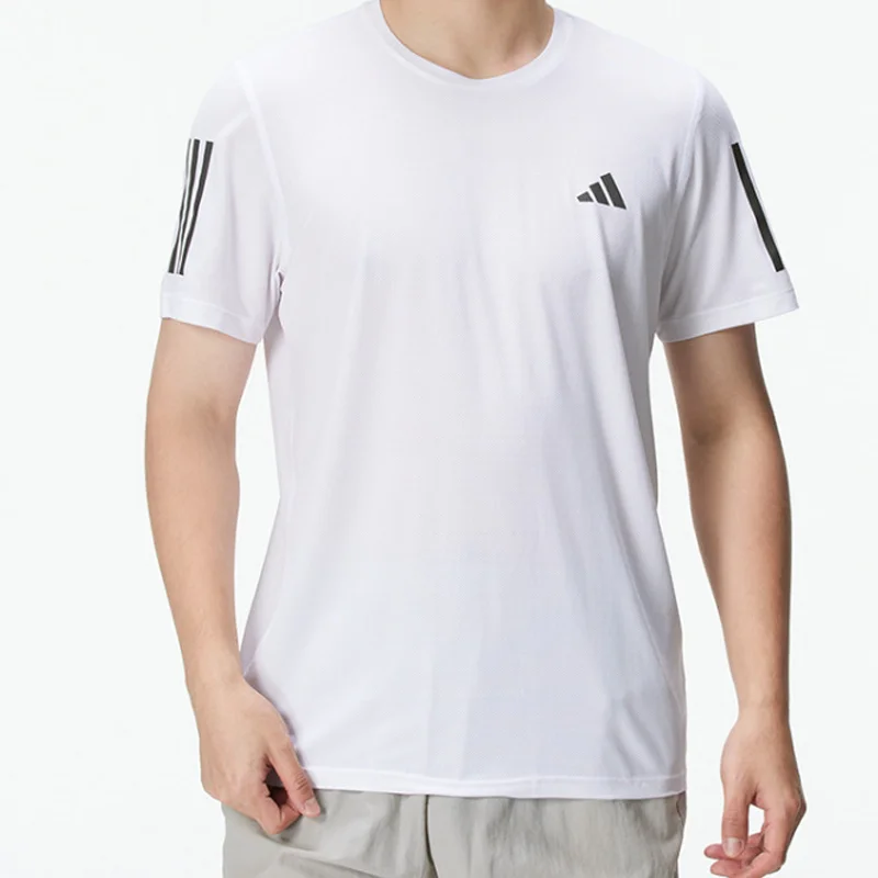 

Adidas Men's Summer New Quick Dry Ice Silk White Fitness Training Sports T-shirt IK7436