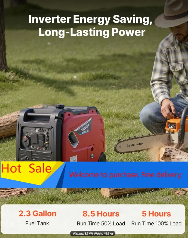 

Inverter Generator, 4200W Peak Watt Quiet Inverter Generator, Dual Fuel Inverters Generators for Home Outdoor