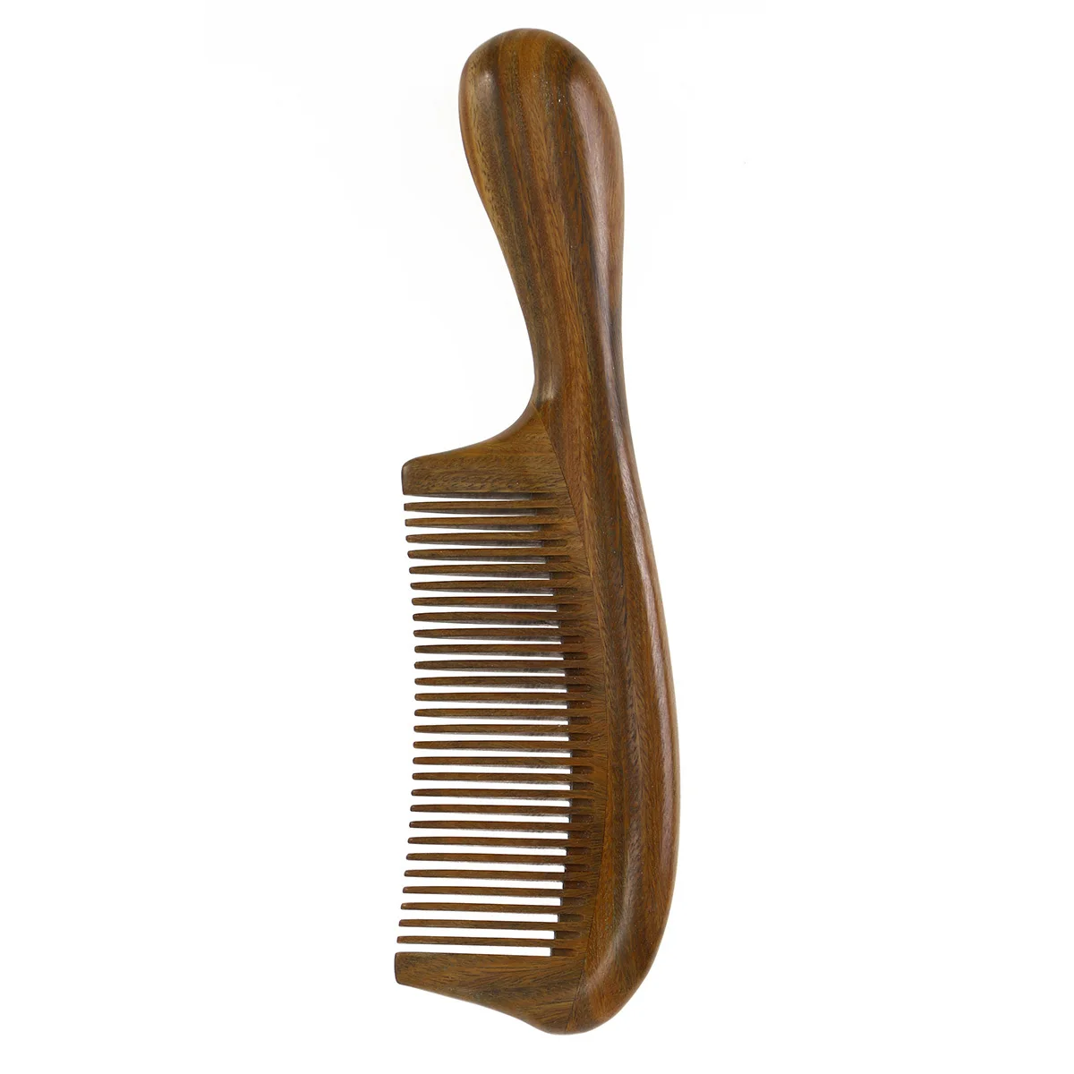 

Green Sandalwood Hair Comb Thick Handle Close Teeth Non-Static Hair Care Head Massage Wooden Beard Comb Daily Travel
