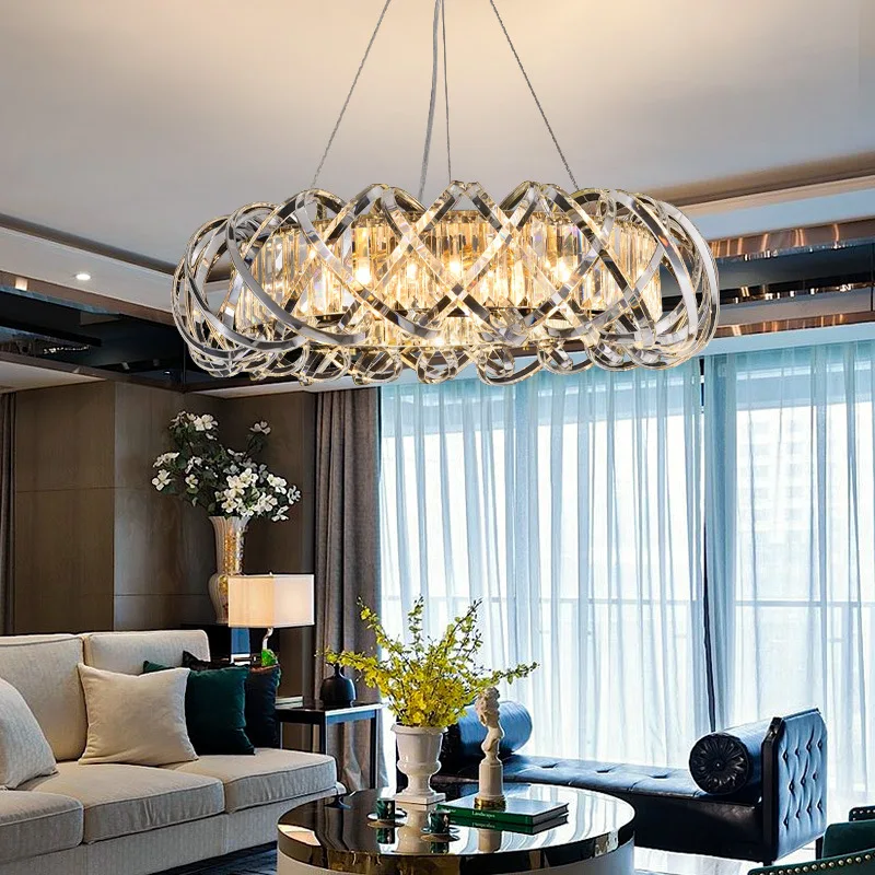 

Crystal Ceiling Chandelier Nordic Modern Light Luxury Atmosphere Living Room Bedroom Dining Room Villa Simple Lamp Free Shipping