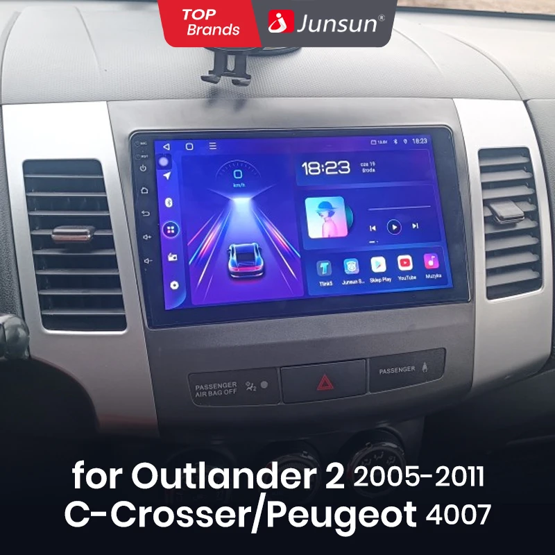 Junsun V1 Wireless CarPlay Android Auto Radio for Mitsubishi Outlander xl 2 2005-2011 Citroen C-Cross 4G GPS intelligent Audio