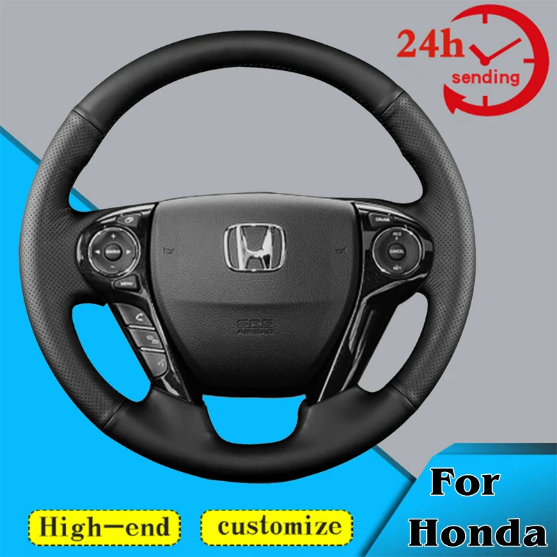 Custom Car Steering Wheel Braid Cover 100% Fit For Honda Crosstour 2013 2014 2015 Accord 9 2013-2017 Auto Interior Accessories