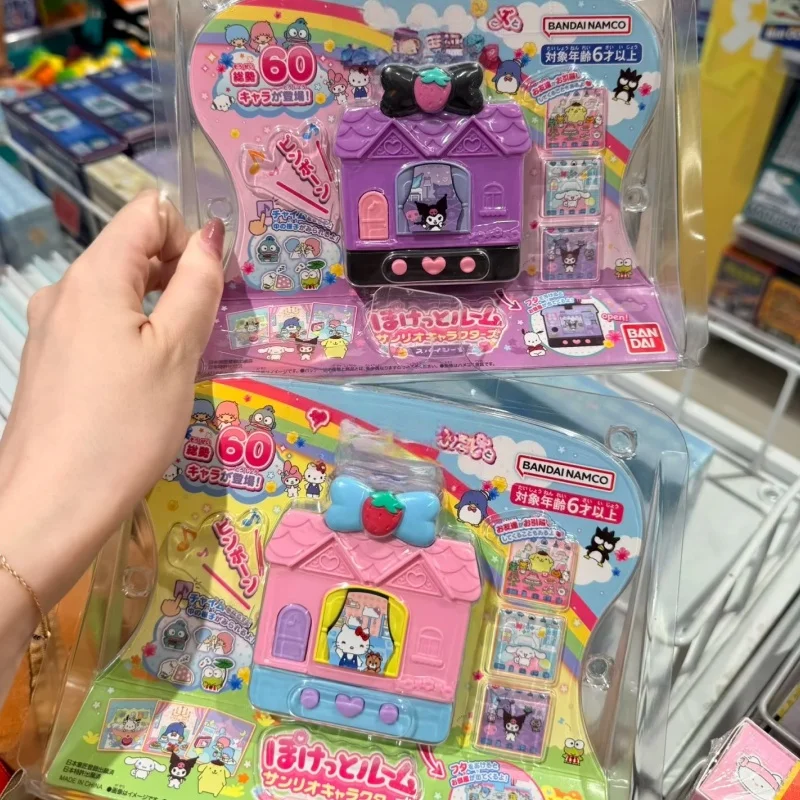 

Популярный Bandai Tamagotchi Kuromi Hello Kitty, виртуальный цветной экран для домашних животных, электронные модели карманного дома, подарок-сюрприз на день рождения для девочек