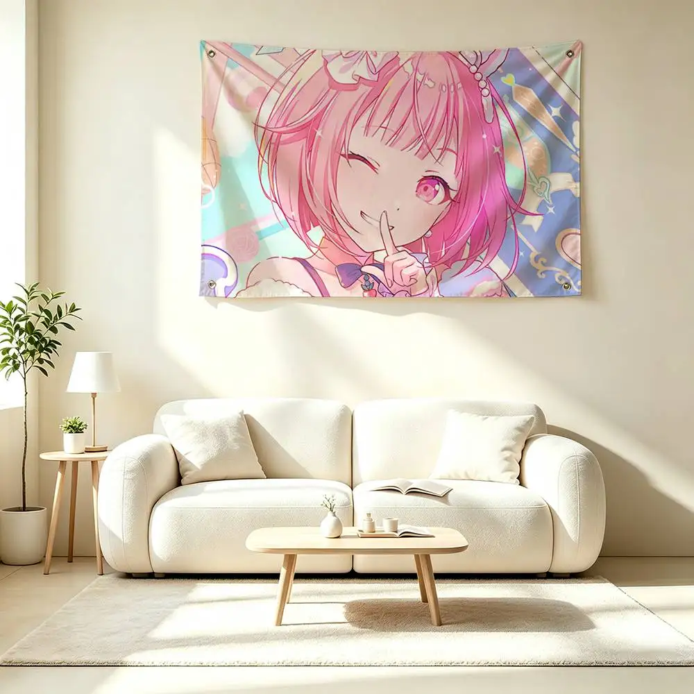 R-Rhythm Game Project SEKAI Otori Emu Flags for Bedrooms Home Decor Items Outdoor Decors Garage
