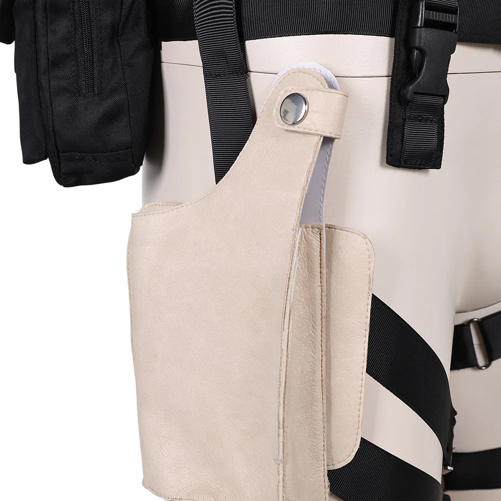 Leon – sac de taille en cuir PU pour hommes, accessoires de Costume, jeu de risque biologique, déguisement, ensemble de sacs pour pistolet de jambe, costumes de fête d'halloween