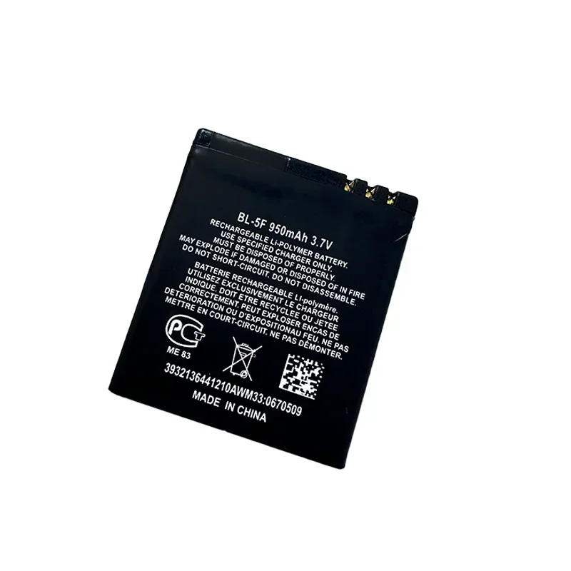 BL-5F Phone Battery Rechargeable Lithium Replacement for Nokia N95 N96 N98 N99 N72 N78 N93i 6290 E65 6290 E65 6210 6210S/N 671