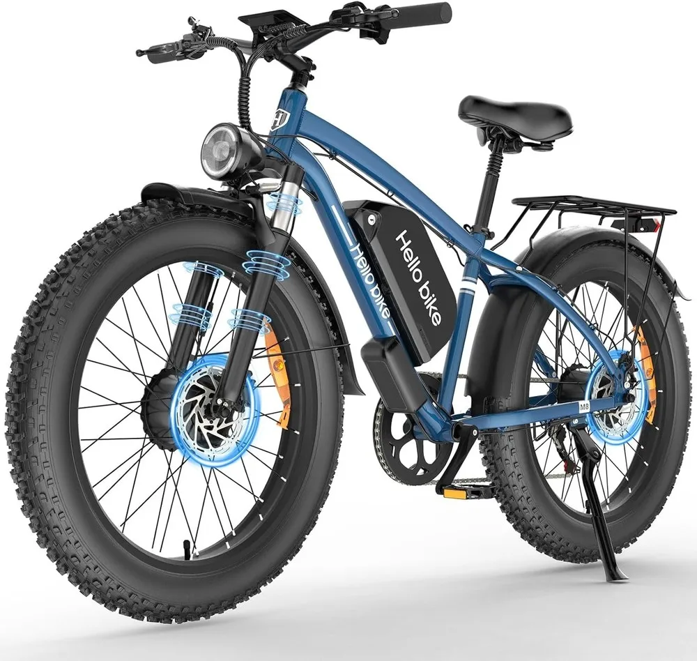 5000W Dual Motors Electric Bike for Adults 24" E Bike 45MPH 52V Mountain Bicycle image 11