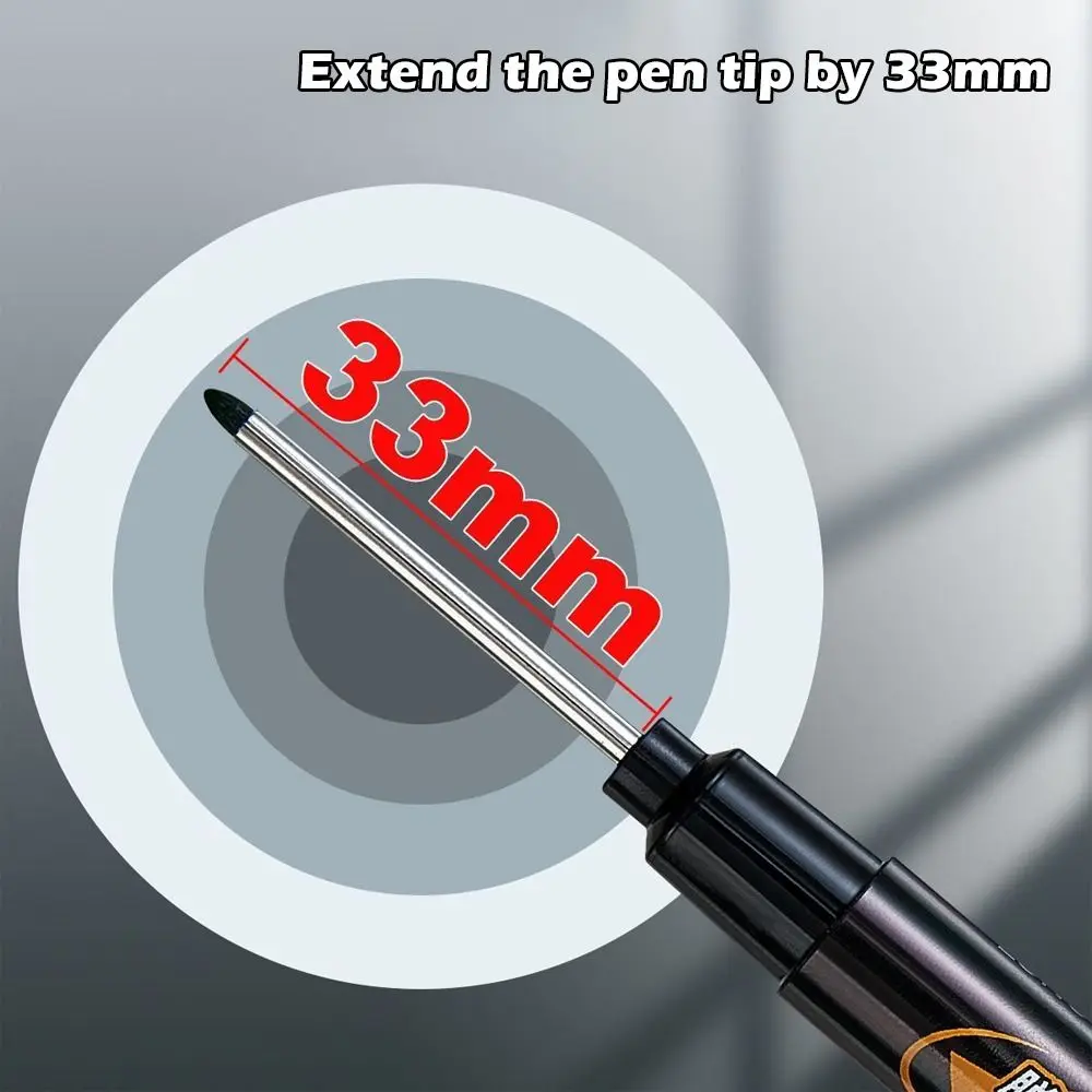 5pcs/set Oil-Based Ink Long Head Marker Pens Waterproof 33mm Deep Hole Deep Hole Markers Multi-Purpose Woodworking Markers