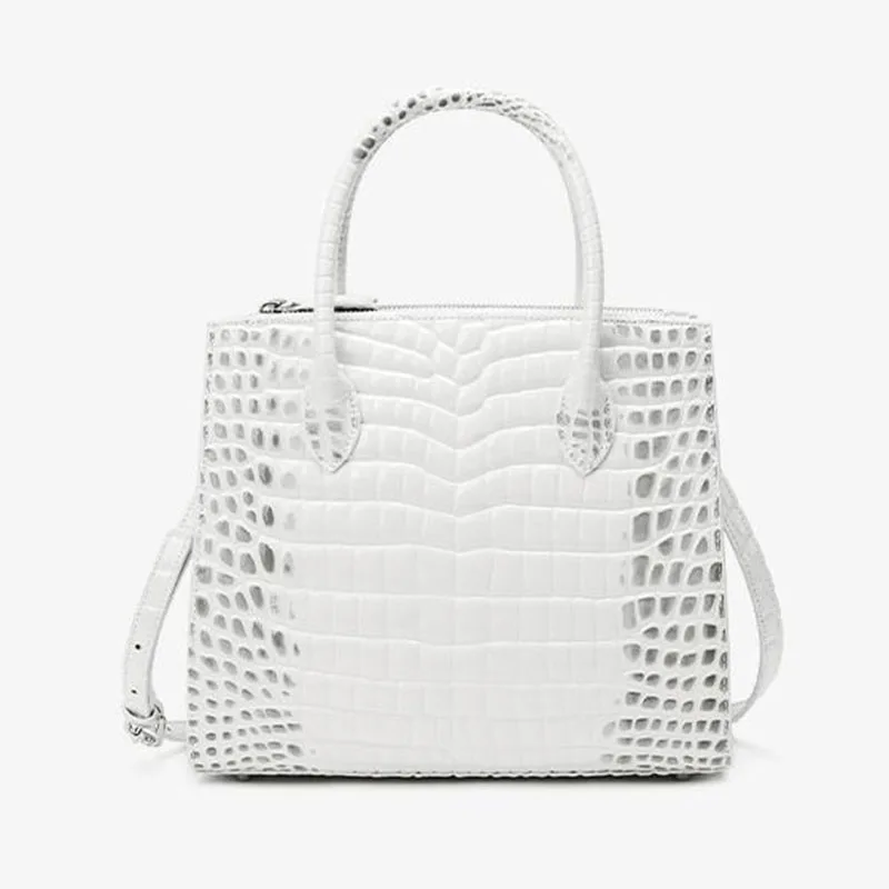 Imagem -02 - Bolsa de Couro Genuíno para Mulheres Bolsa de Pele de Crocodilo Designer de Luxo Marca