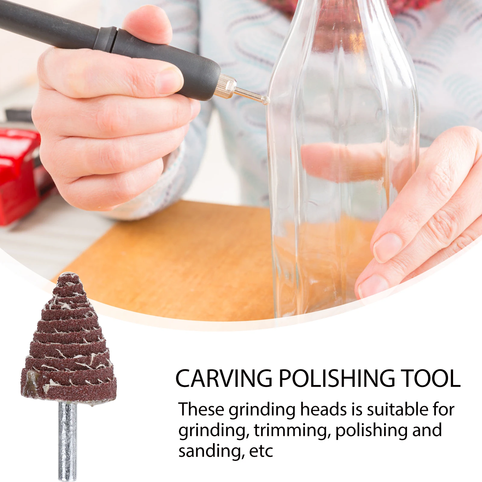 

10 Pcs Electric Grinding Head Fiberglass Polishing Tools Engraving Milling Emery Cloth Hard Materials