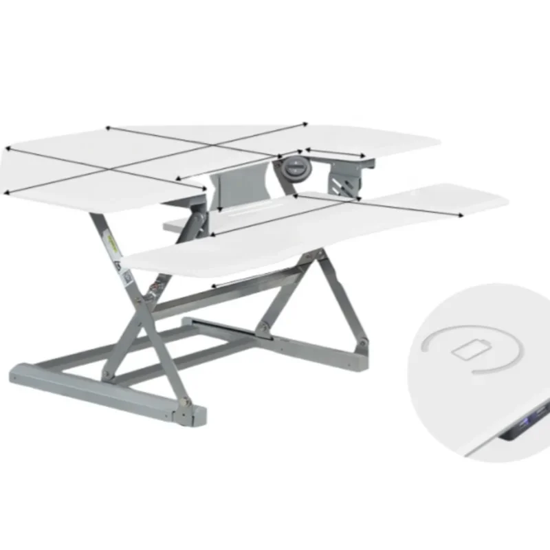 Adjustable Height Computer Desk for Dual Screens Standing Sitting Office Desk Large Desktop Dual Monitor Stand Desk Height Adjus