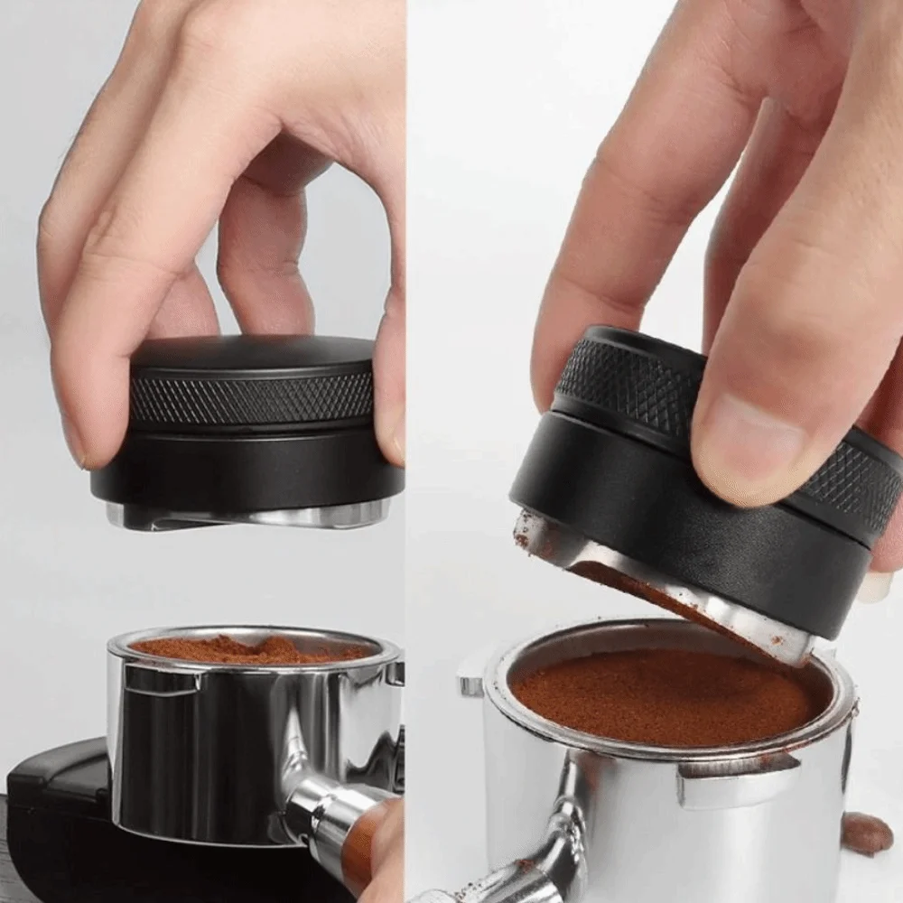 Three Angled Slope Coffee Distributor Adjustable Fits 51/53/58mm Espresso Leveler 3 Angled Slopes Adjustable Palm Tamper Coffee