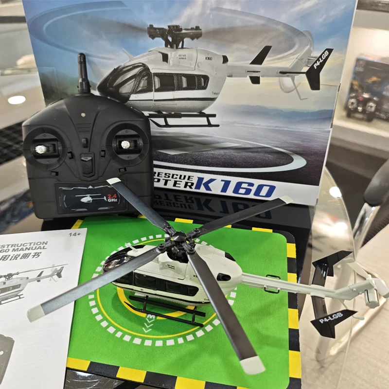 

Rc Helicopter Wltoys K160 2.4G 4 Channel 6-Axis Gyro Brushless Motor LED Remote Control Airplane EC-145 Simulation Aircraft Toy