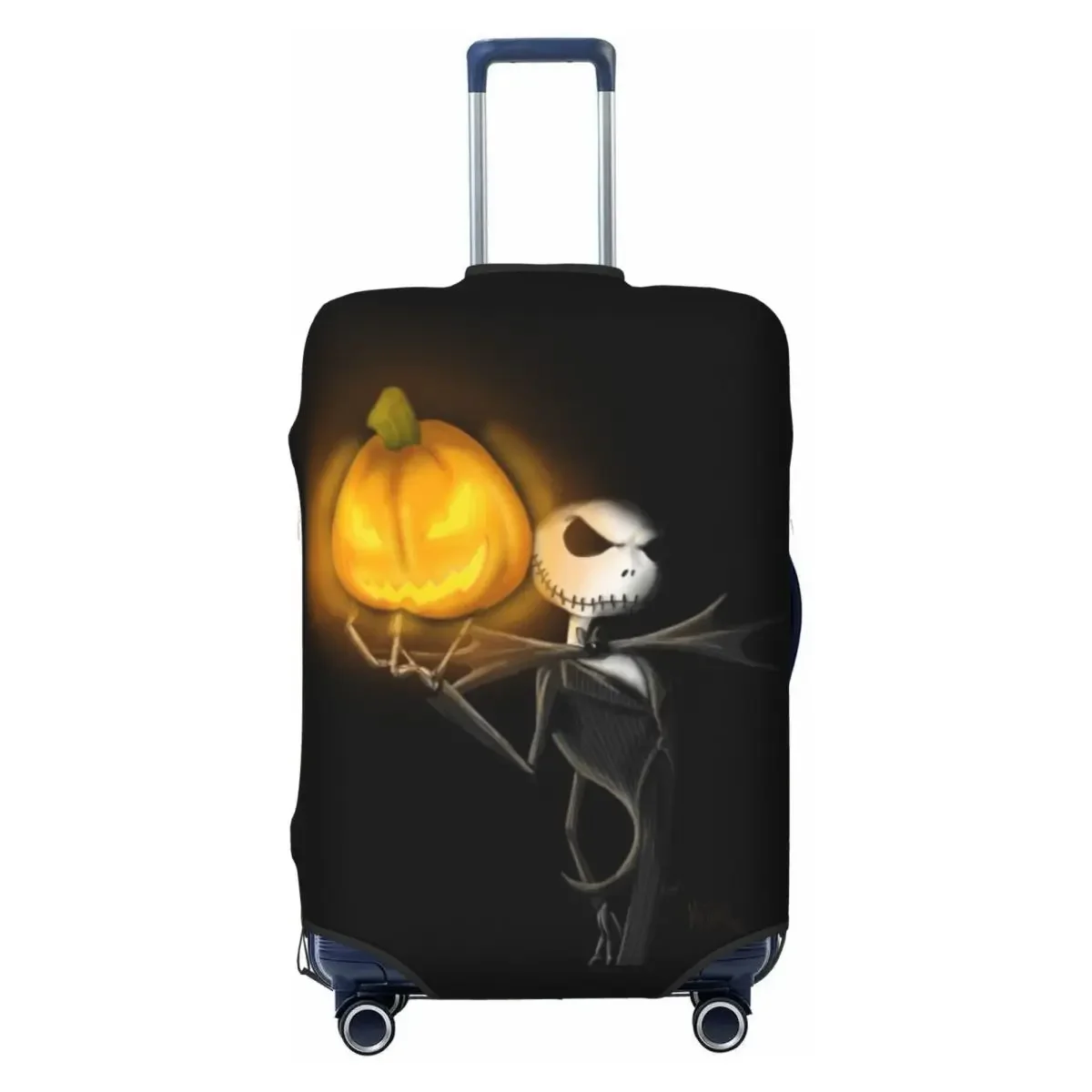 Suitcase Cover Jacks Movie Skellingtons Pattern Fits 18-32 Inch Luggage Durable Washable For Airplane & Road Trips