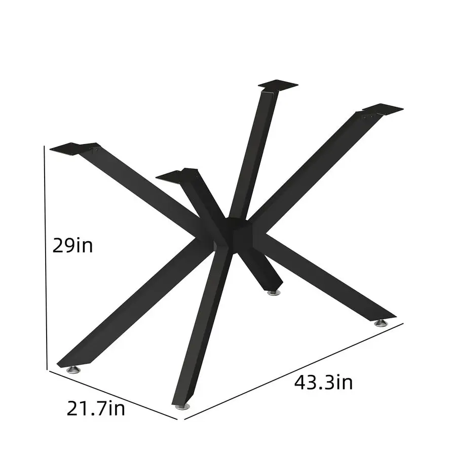 Table Base Black 29 Metal Dining Table Legs with Suction Cups, Desk Base for Marble,Glass,Wood Top, Furniture Legs for Coffee T