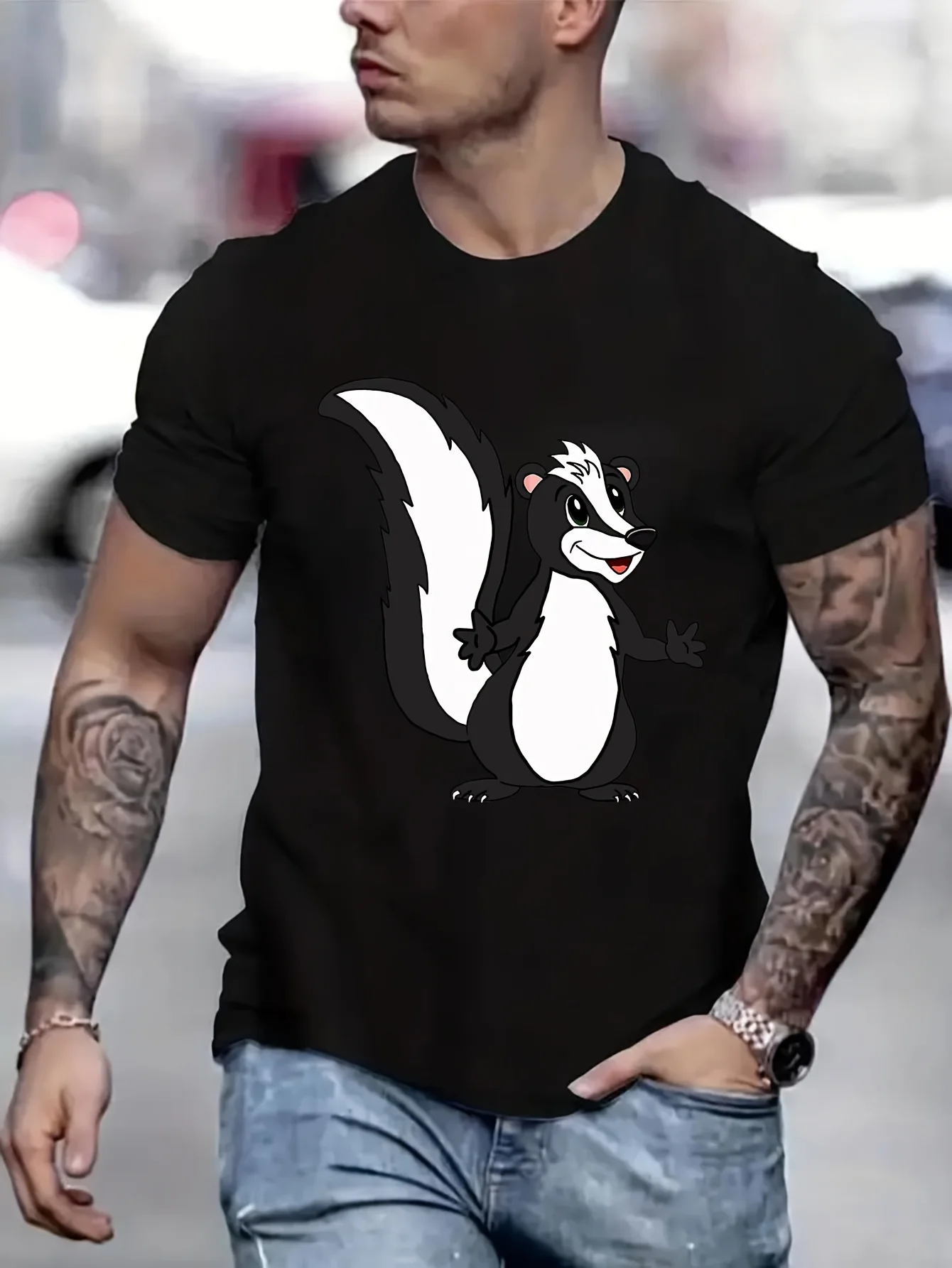 

skunk Active Short Sleeve T-Shirt Oversized T Shirt T Shirt Men Men Original Gifts Gym Clothing Men B5021416