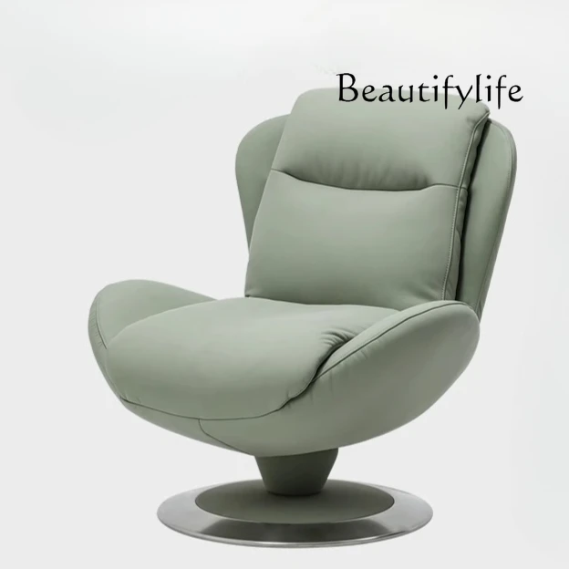 

Nordic Bauhaus Burda Rotatable Stainless Steel Full Leather Single Sofa Leisure Lounger