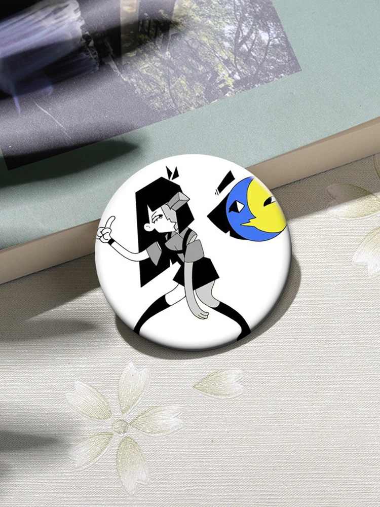 32/58 مللي متر Ena الجرافيك الجمالية المطر روك لينة زر دبوس الكرتون بروش صفيح شارة ل قبعة حقيبة الملابس الديكور هدايا الموضة