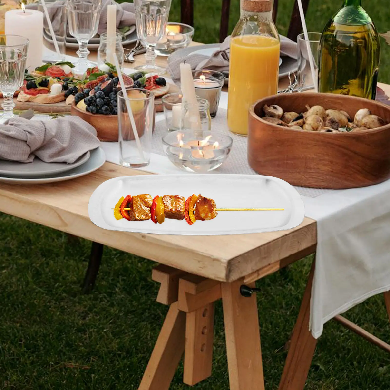 

Прямоугольное блюдо из нержавеющей стали с эффектом ковки для семейных встреч, вечеринок, свадеб, ресторанов