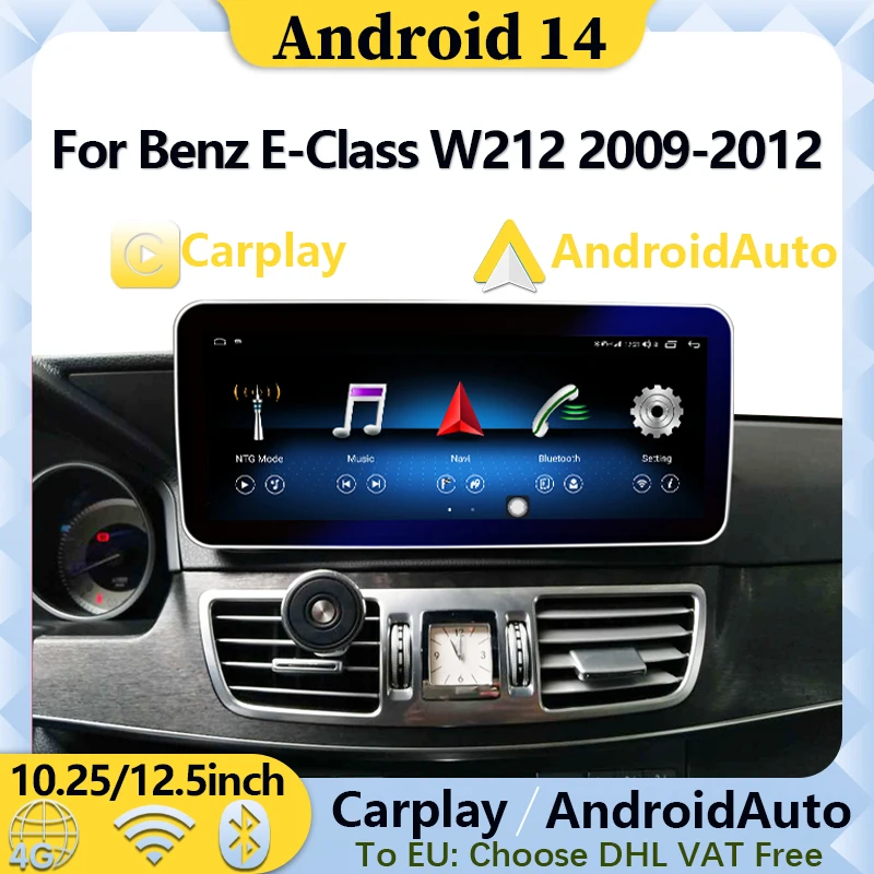 

Android 14 AUTO For Mercedes Benz E Class W212 2009 - 2012 Apple Carplay 8 Core Car Video Player Navigation Multimedia Screen 4G