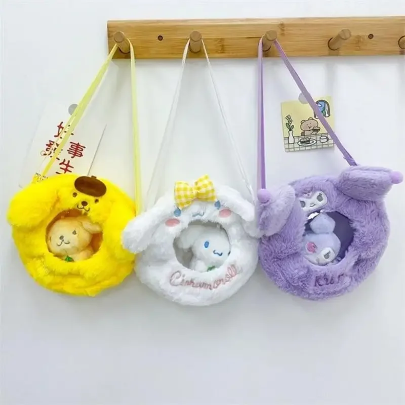 Bolso de elemento cuadrático de ocio para estudiantes, bonito nuevo estilo, bolso cruzado bordado Sanrio, monedero para chica, Kawaii Hello Kitty