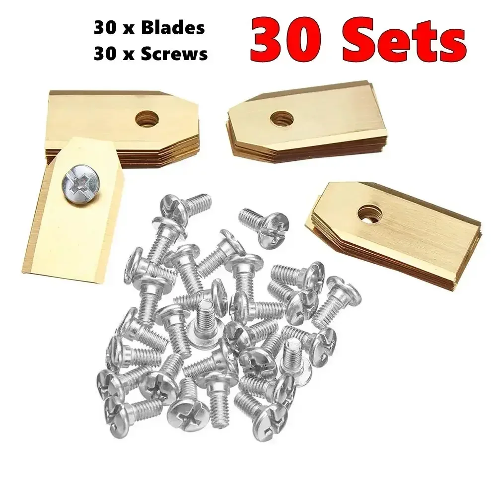 Hot 30pcs Lawn Mower Cutting Blades W/Screw Kit Replacement for Husqvarna Automower/Gardena Robotic Lawnmower Repair