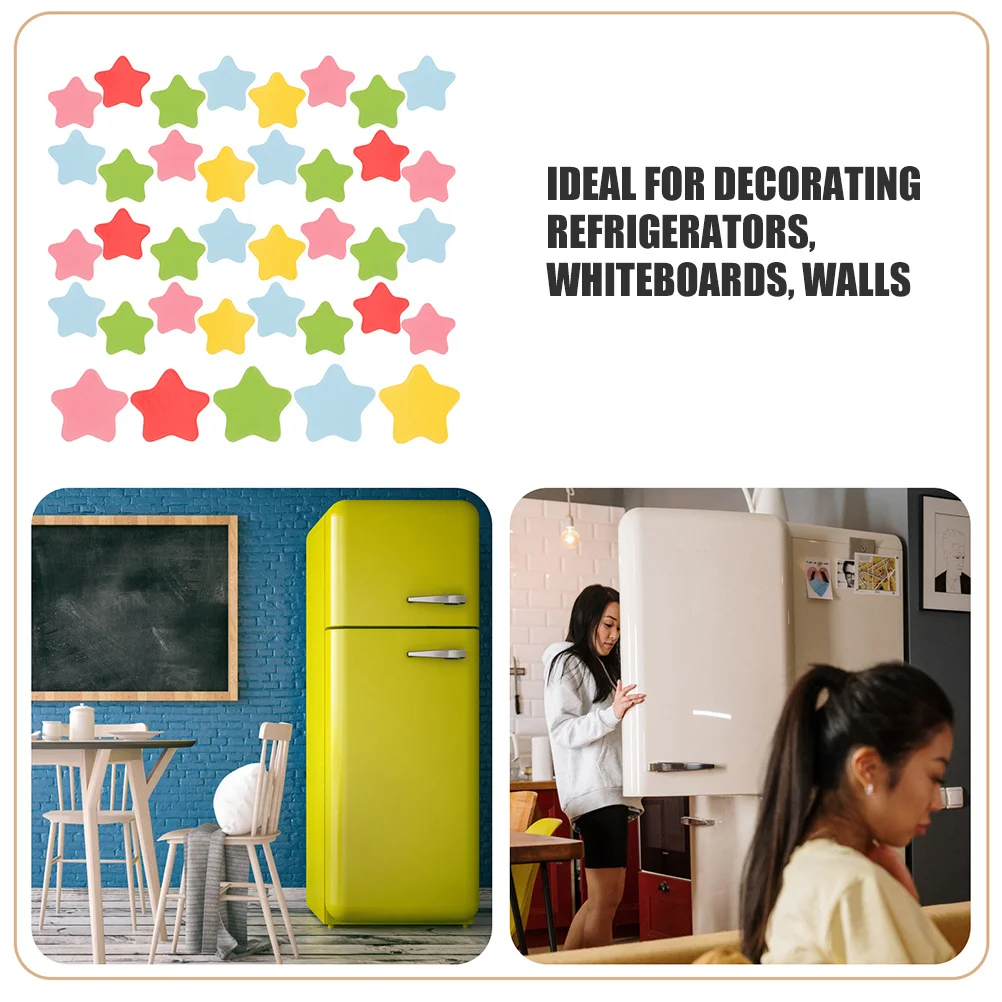 100 قطعة نجوم مغناطيسية لمسابقات المجموعة مخططات المكافآت مغناطيس الثلاجة الزخرفية الألوان الزاهية استخدام متعدد الاستخدامات #2